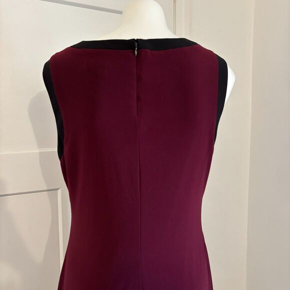 Lauren Ralph Lauren size 12 Maroon Ruched Preppy New England Cocktail Dress - Picture 4 of 10